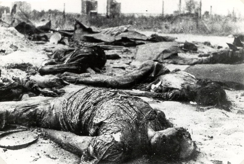 Corpses exhumed from a mass grave at Ponary outside of Vilna
